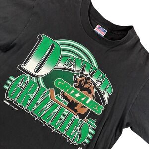 VTG Denver Grizzlies Hockey T Shirt Sz L 1994 NHL 90s C0 Avalanche USA Made